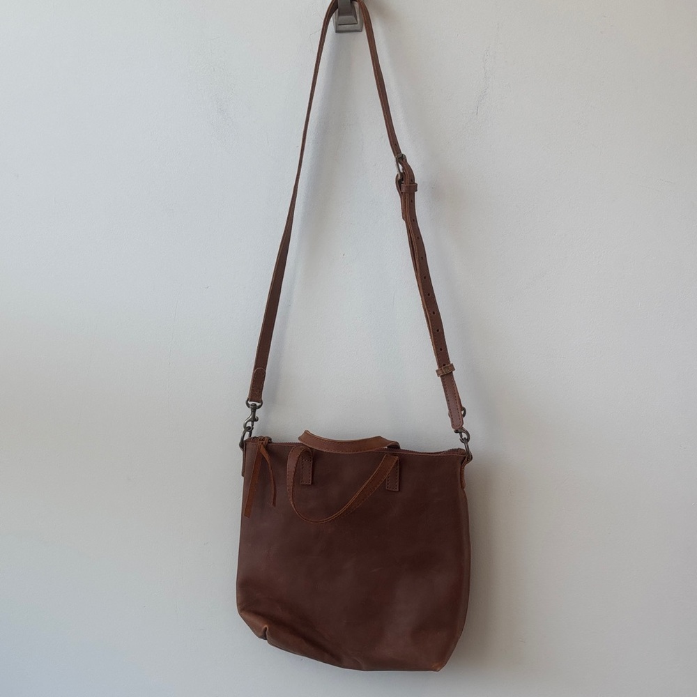 Able Handmade Brown Leather Crossbody Bag - Picture 7 of 10